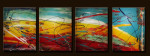 Predám moderný maľovaný obraz 4ks 200x70cm akrylom na plátne – fotka 2